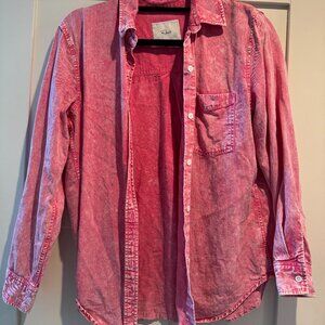 Rails Red Distressed Button-Up, size S